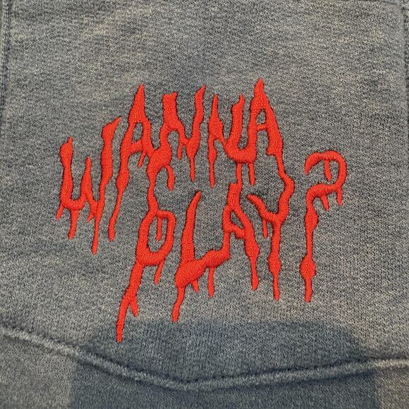 Chucky Halloween Horror Nights Overalls Womens XS Blue Shortalls Embroidered - Picture 2 of 14